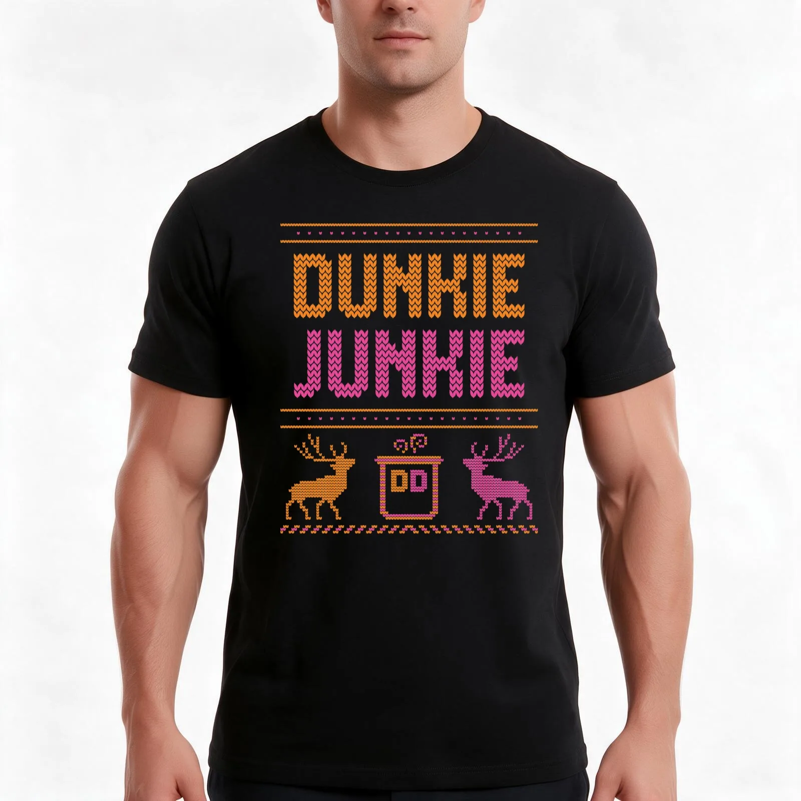 Dunkie Junkie CHRISTMAS COLOR T-Shirt, Summer Casual Cotton Tee, Oversized Streetwear Tops, Vintage Graphic Print, 100% Cotton