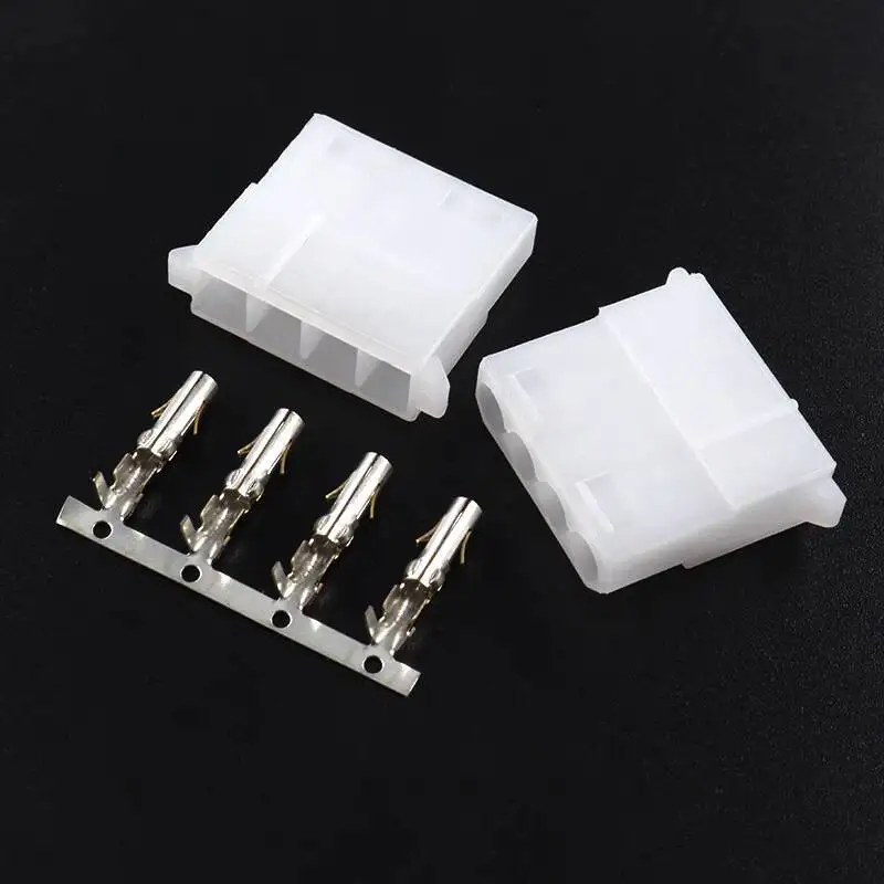 20 Stück Große 4P-Stromsteckverbinder, Stecker-Buchse-Paar, Gummihülle, kaltgepresste Klemme, Federstecker 5,08 mm – Detail 4