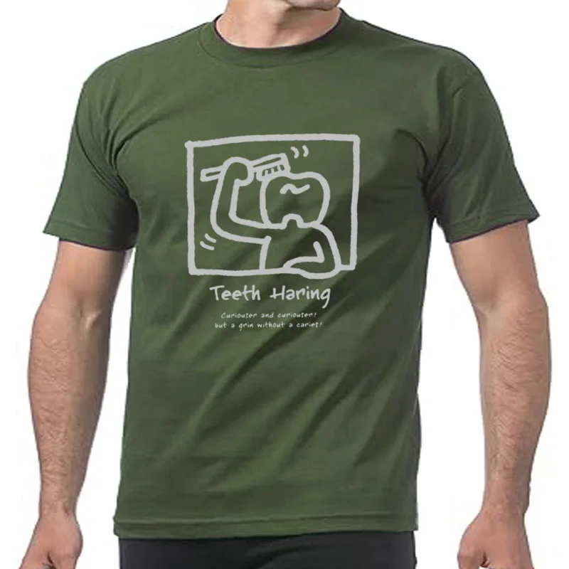 T-shirt col rond pour homme, humoristique et amusant, en coton, de marque, pour dentiste, bureau de dentiste et clinique