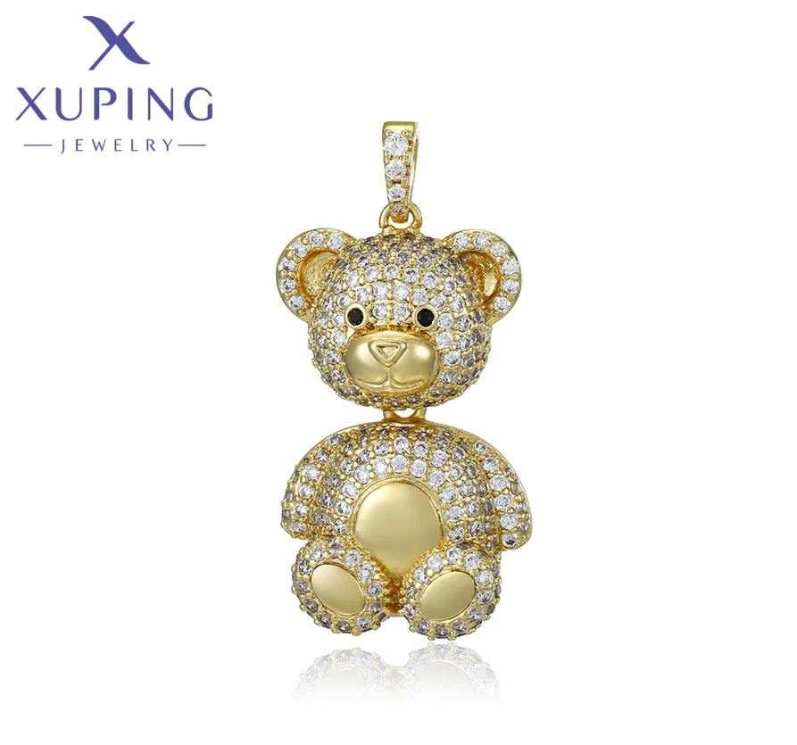 Xuping Jewelry Fashion Lovery Gold Color Plated Bear Animal Shaped Pendant Necklace with Chain for Women Gift X000751129