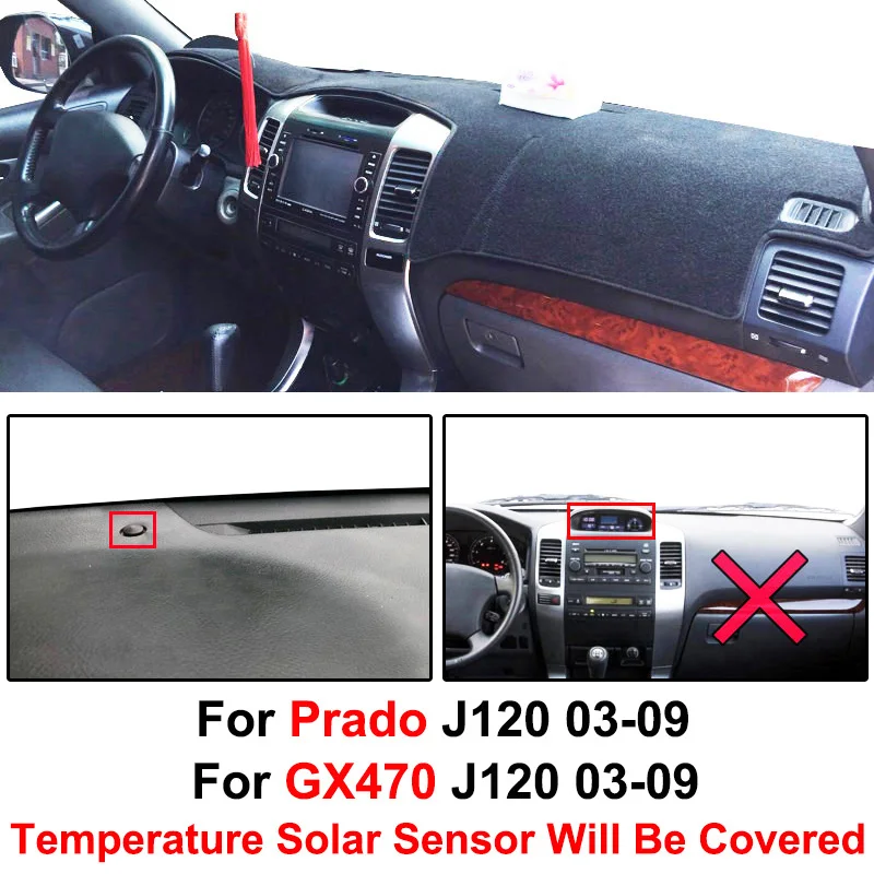 For Toyota Land Cruiser Prado Lexus GX470 J120 2003 2004 2005 2006 2007 2008 2009 Dashmat Dash Mat Dashboard Cover Pad Carpet