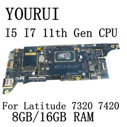 LA-K371P For Dell Latitude 7320 7420 Laptop motherboard with I5-1145G7/I7-1185G7 CPU and 8GB/16GB RAM Mainboard