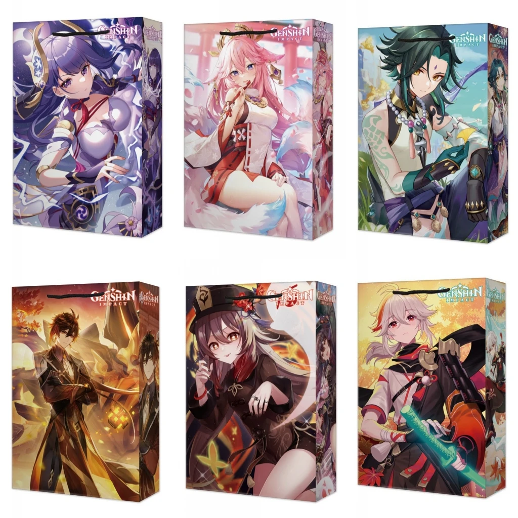 Game Impact Beelzebul Raiden Ei Shogun Yae Miko Xiao Kaedehara Kazuha Hutao Morax Cosplay Paper Packaging Bag Prop