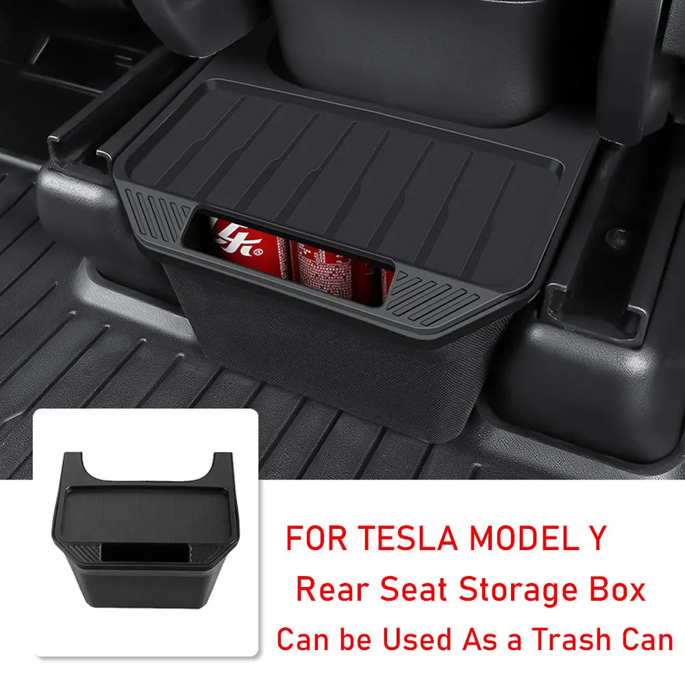 

For Tesla Model Y Rear Central Control Storage Box TPE Style Car Console Organzier Tray Case For Tesla Model Y Accessories