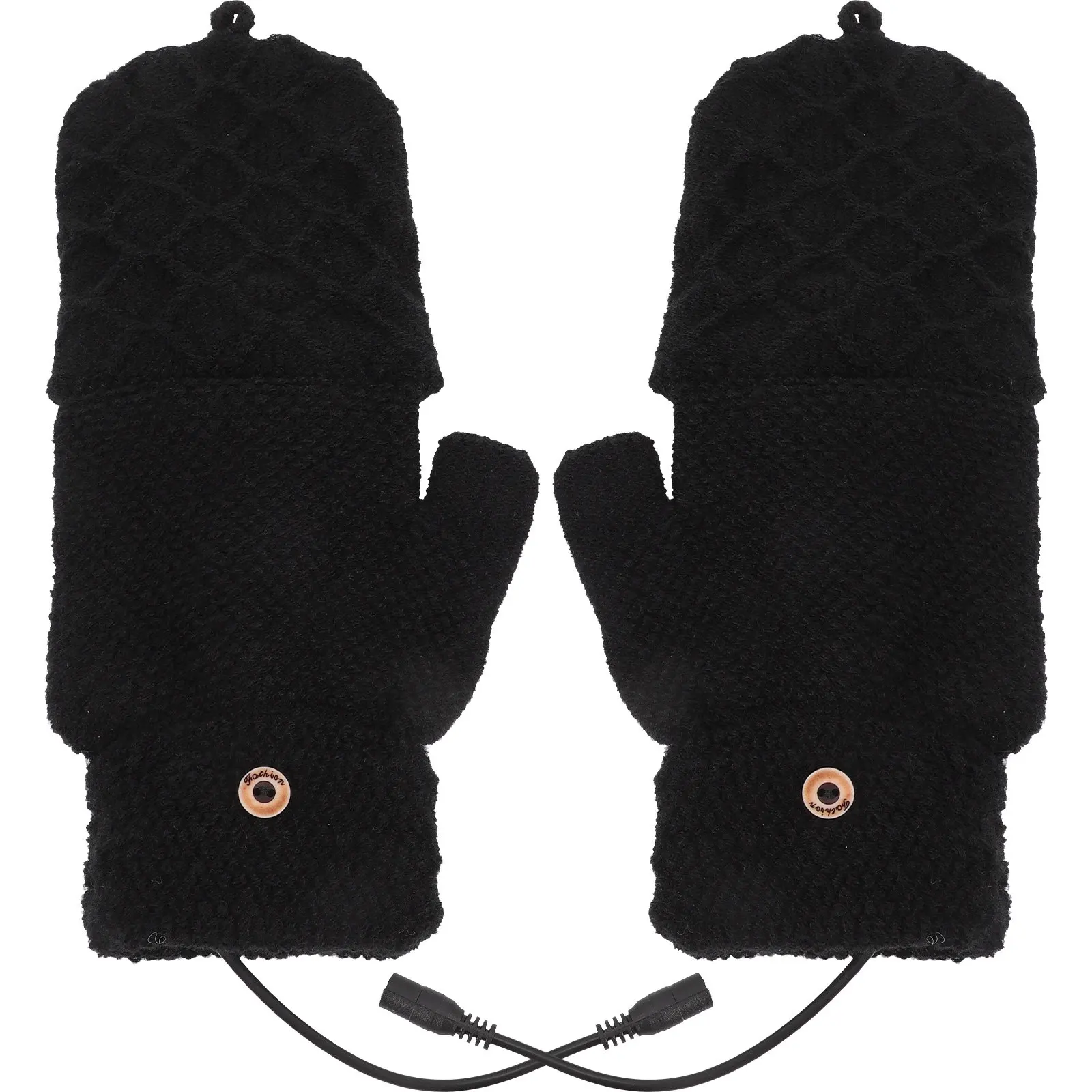 

1 пара термоперчаток без пальцев, зимние, с подогревом, дышащие, для защиты рук, для активного отдыха и езды на велосипеде