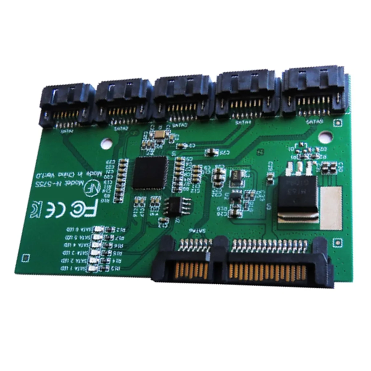 AT87-SATA Expansion Card 1 to 5 Port SATA3.0 Controller Card Motherboard SATA Port Multiplier Riser Card HUB Adapter