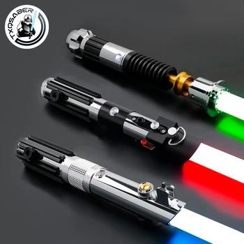 Txqsaber anakin sabre de luz suave balanço alça de metal blaster mudança de cor espada laser cavaleiro skywalker obi wan cosplay brinquedos
