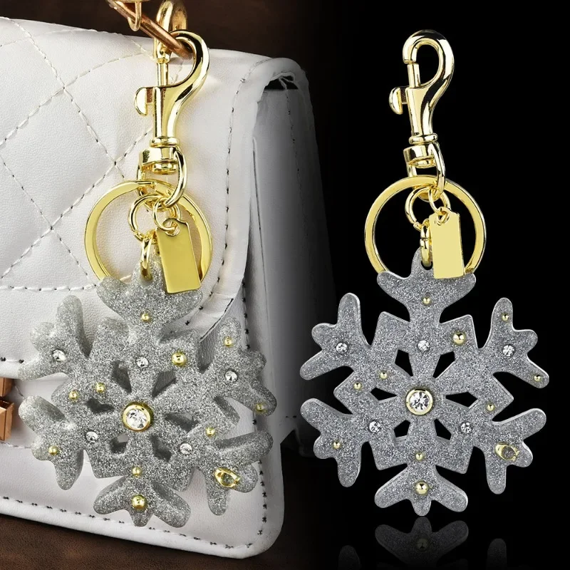 Breloczek do kluczy z marzycielskim płatkiem śniegu, modna zawieszka do torebki, akcesoria do torebek, zarówno trendy jak i klasyczny.