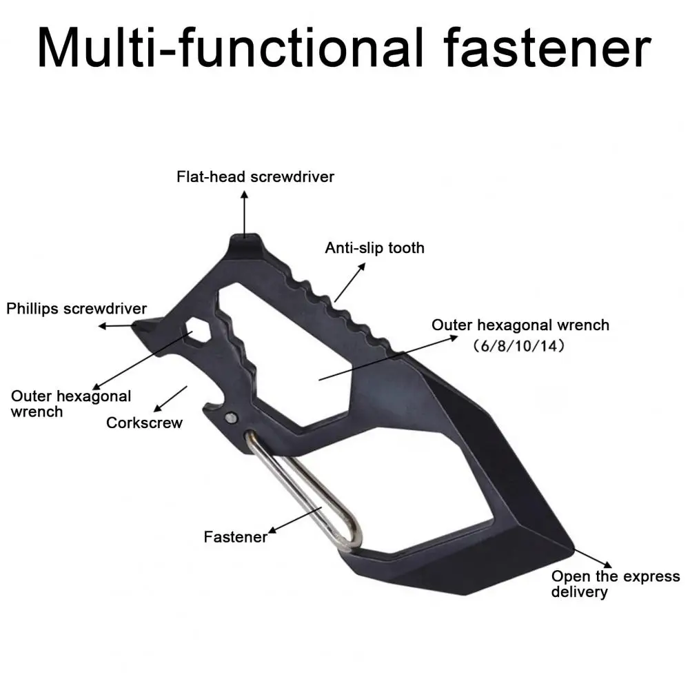 Screwdriver Wrench Bottle Opener Keychain Quick Release Buckle Keychain Multifunctional Tool Spanner Portable Bottle for Outdoor