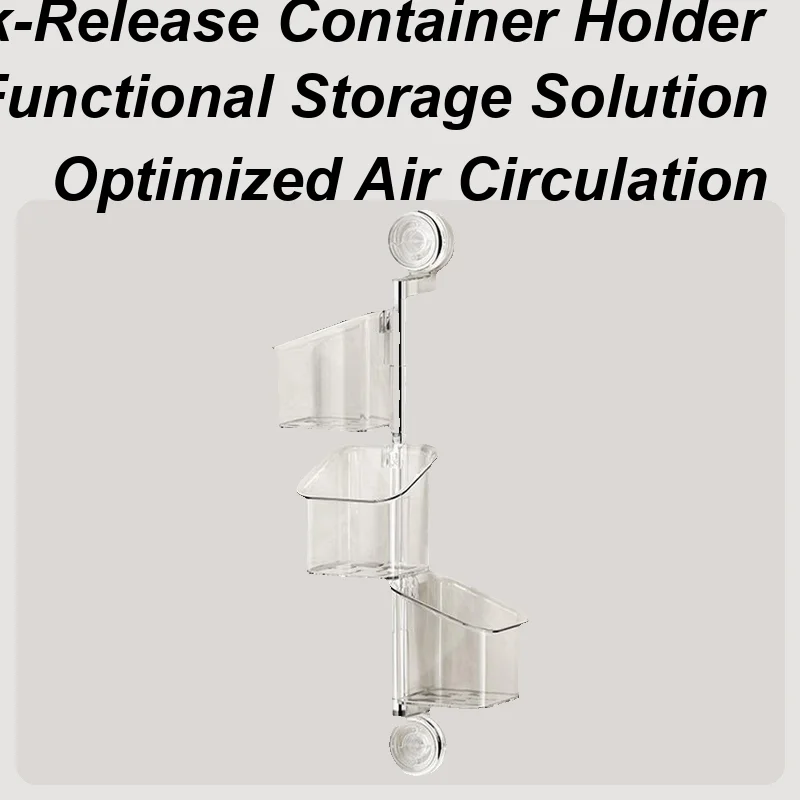 

Suction Storage Rack Shower Organizer Suction Storage Rack Container With Drainage Rotating Box No-Drill Holder For Bathroom