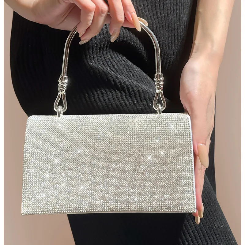 Bolsa de Ombro Brilhante Diamante para Mulheres, Bolsas de Luxo, Versátil Crossbody, Multicolorida, Casual, de Alta Qualidade, Mensageiro, Y2K, Nova