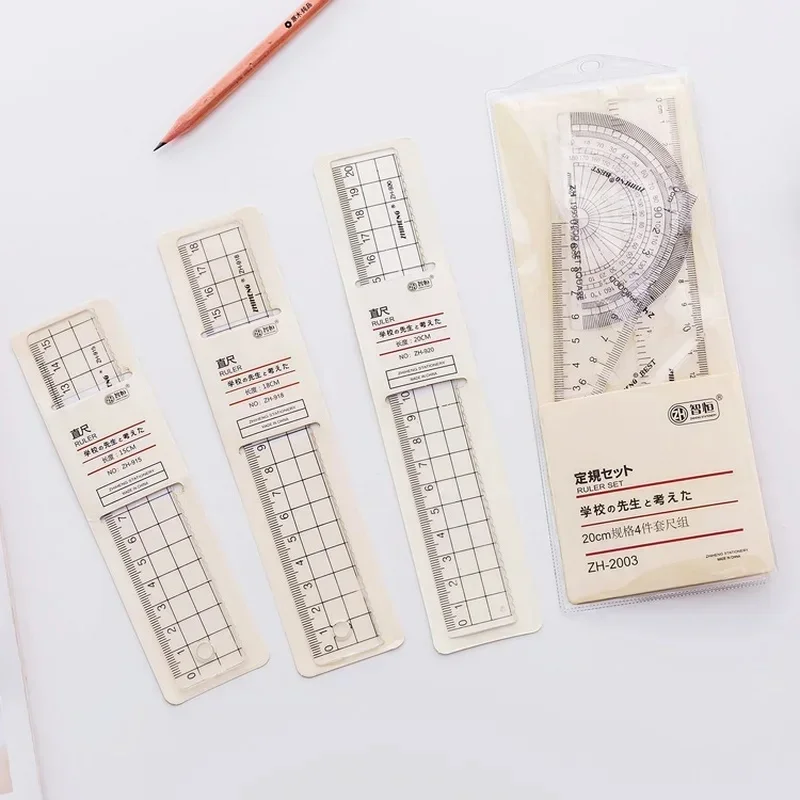 Transparent Simple Style Plastic Ruler For School Student Office Drawing Learning Stationery School Supplies