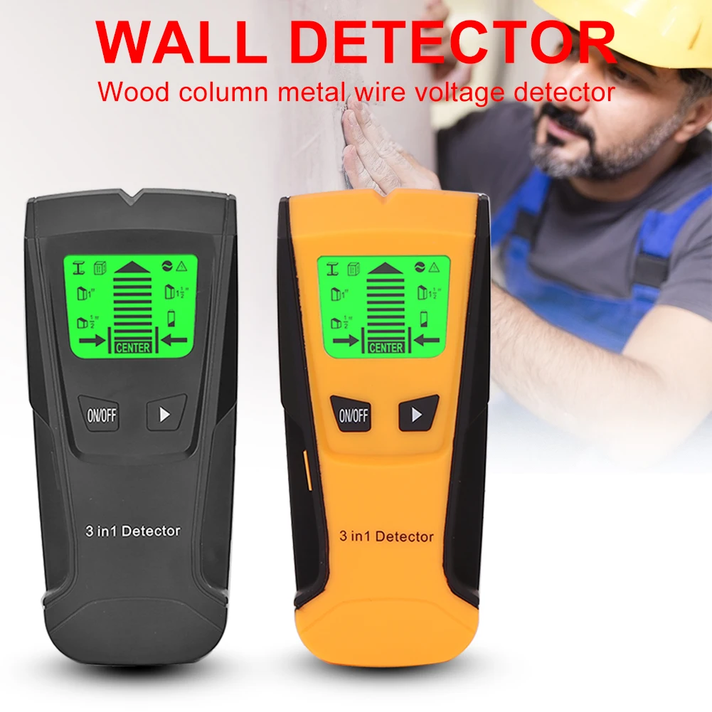 Detector de Metales de profundidad profesional, buscador de tachuelas de mano 3 en 1, Sensor de escáner de pared para detección de alambre, buscador