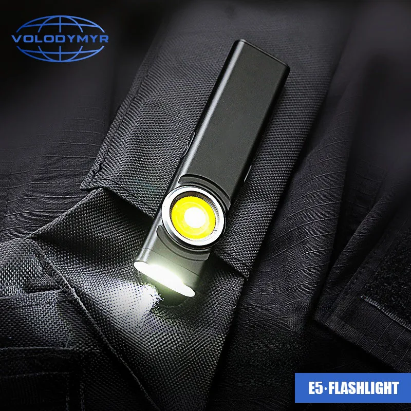 

VOLODYMYR Flashlight Portable Mini EDC Strong Light Waterproof Student Home Outdoor Patrol Magnetic for Car Repair Maintenance