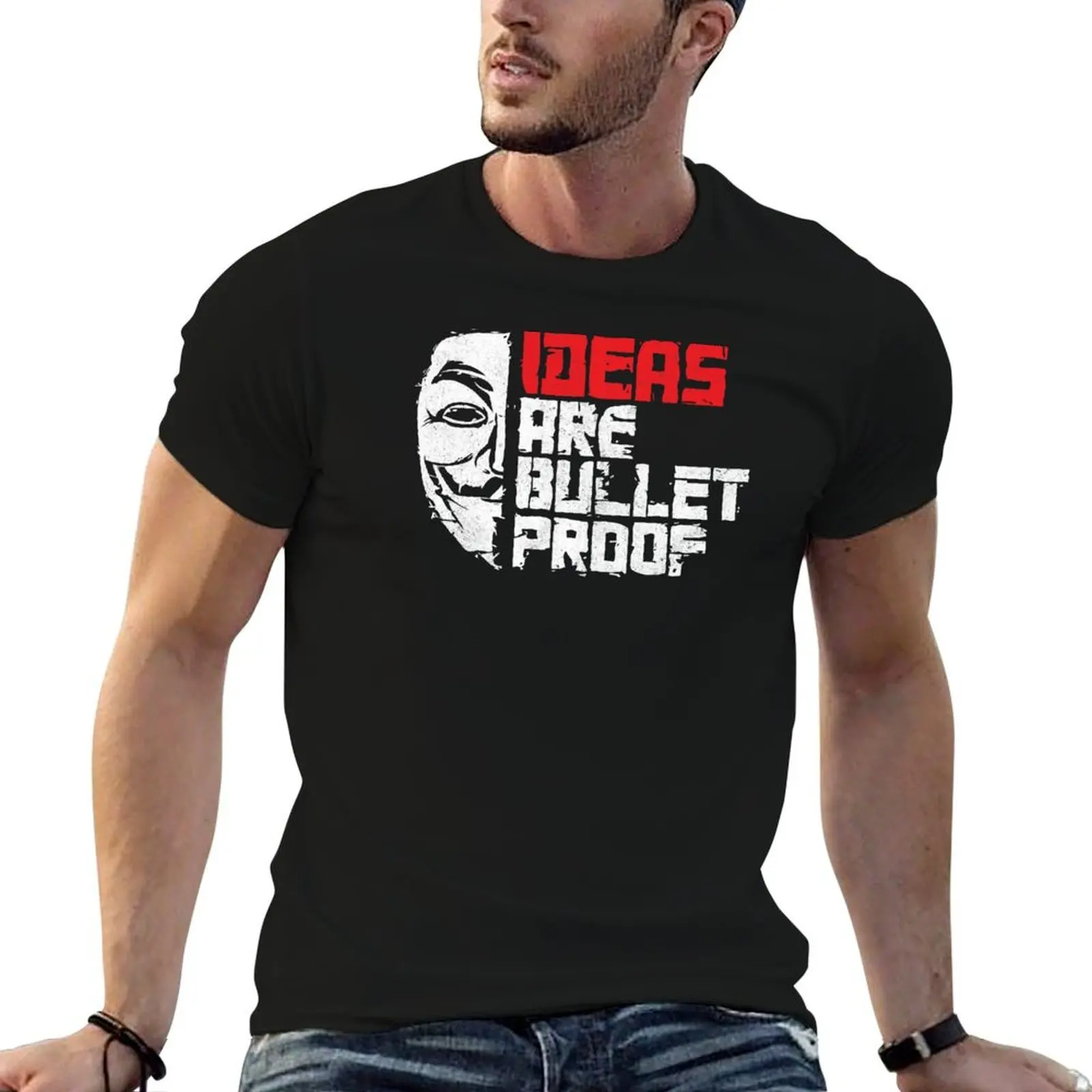 

IDEAS ARE BULLETPROOF T-Shirt man t shirt heavy cotton t shirt man casual T-Shirt