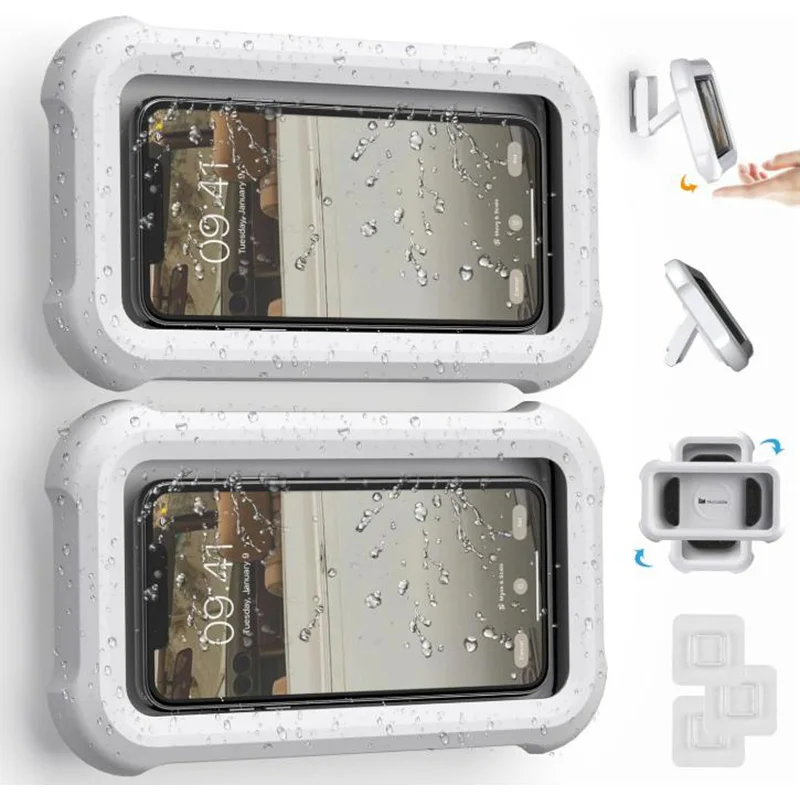 

Водонепроницаемый держатель для телефона 360° ° Вращающийся противотуманный защитный чехол с сенсорным экраном Full HD подходит для смартфона Samsung 4-7 дюймов для ванной комнаты