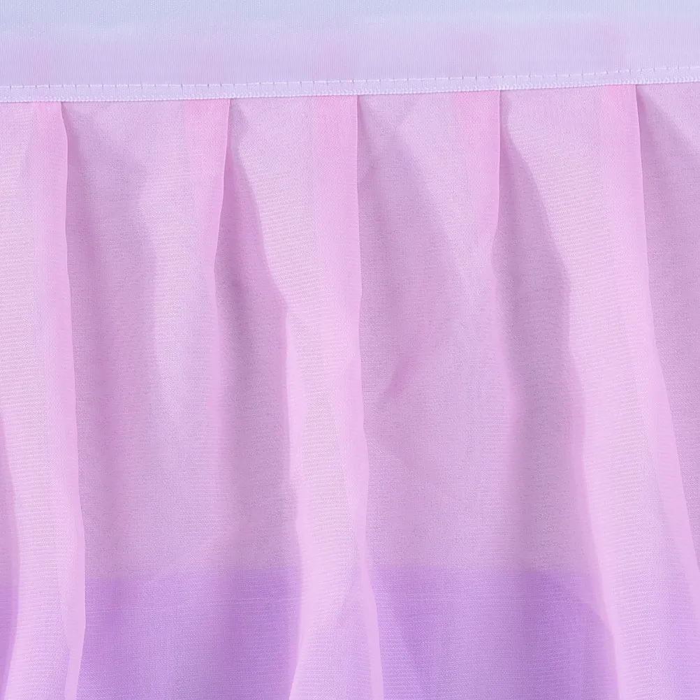 5 Layer Colorful Table Skirt Wave Style Party Wedding Desk Skirt Cover for Birthday Party Decorations Table Skirts