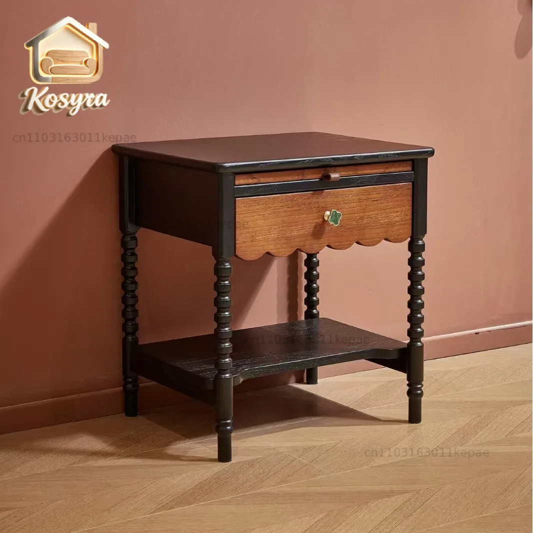 [medieval style bedside table collection] french retro side table american solid wood bedside table storage cabinet