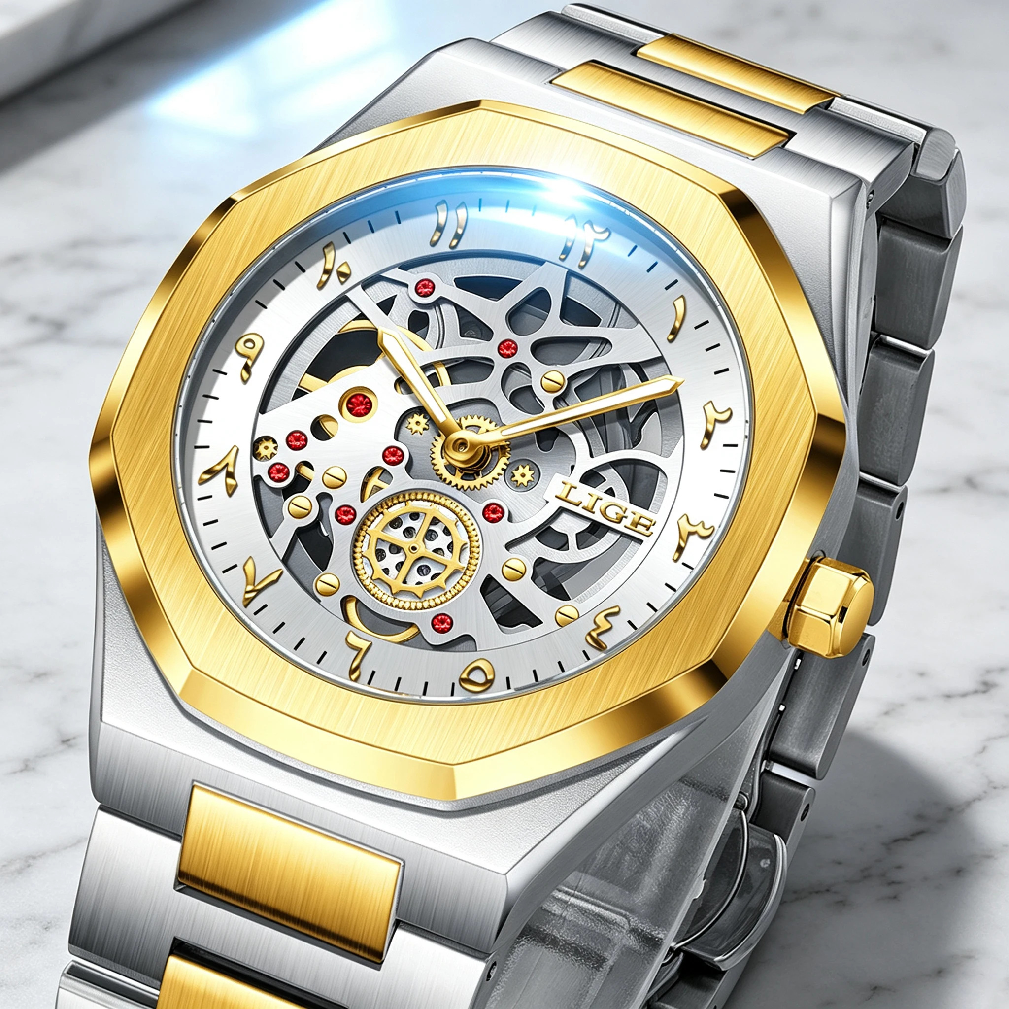 LIGE New Men Watch Fashion Top Brand Luxury Leather Watch For Men Casual Business Waterproof Luminous Quartz Date Chronograph