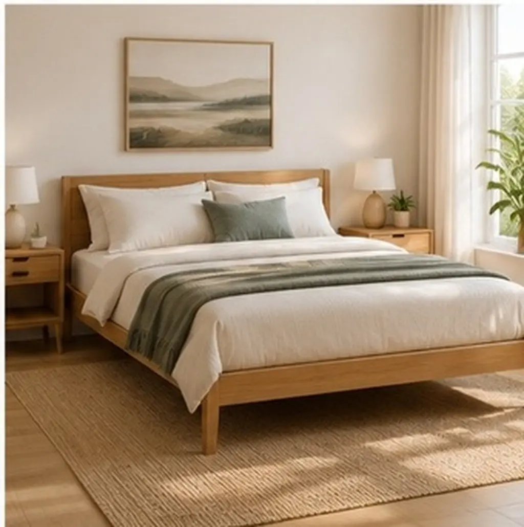 Replacement Wooden Bed Slats King Queen Size Mattress Reinforce Frame Heavy Duty Under Mattress Support Strip Beige