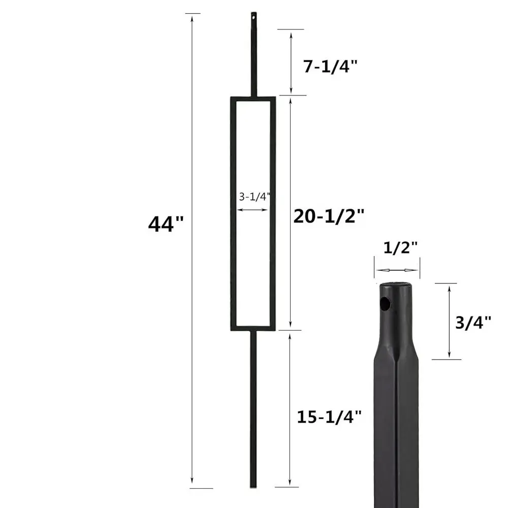 مجموعة مكونة من 10 درابزينات معدنية مزخرفة لدرابزين سطح السفينة، ومغزل حديد مجوف مقاس 1/2 بوصة، ولمسة نهائية من الساتان باللون الأسود