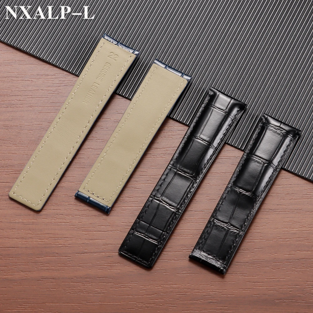 Pulseira de couro genuíno 20mm 22mm 24mm para tag heuer carrera monaco pulseira de relógio de bambu estampado acessórios masculinos