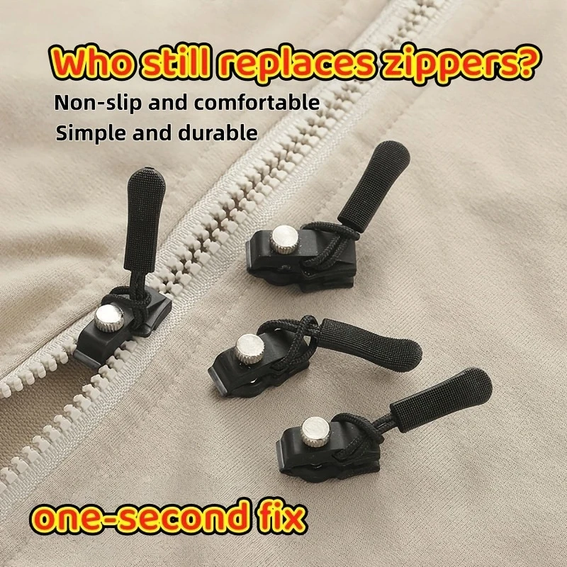 3pcs Zipper Repair Kit - Universal Replacement Metal Zipper Additions, Detachable Luggage, Jackets, Clothes, Shoes, Boots