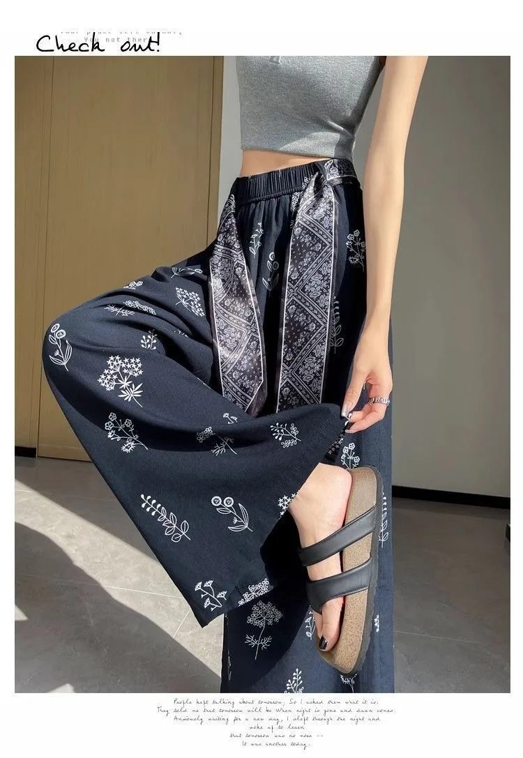 Damen Kurze Hose mit Blumenmuster im Retro-Stil, Schnürung, Slim Fit, Weites Bein, Lockerer Lazy-Style, Modische Freizeithose – Detail 18