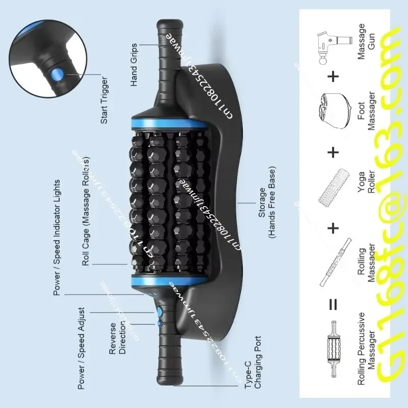 High Quality Rechargeable Handheld Roller for Deep Tissue Muscle Relaxation and Recovery, Providing Full Body Relief