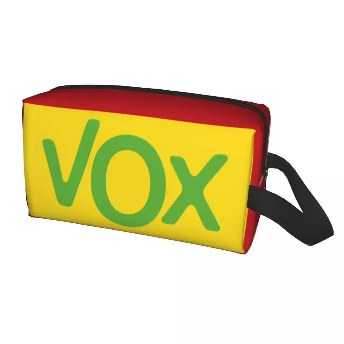 Spain Vox Logo Flag Travel Cosmetic Bag Women Spanish Political Party Makeup Toiletry Organizer Ladies Beauty Storage Dopp Kit