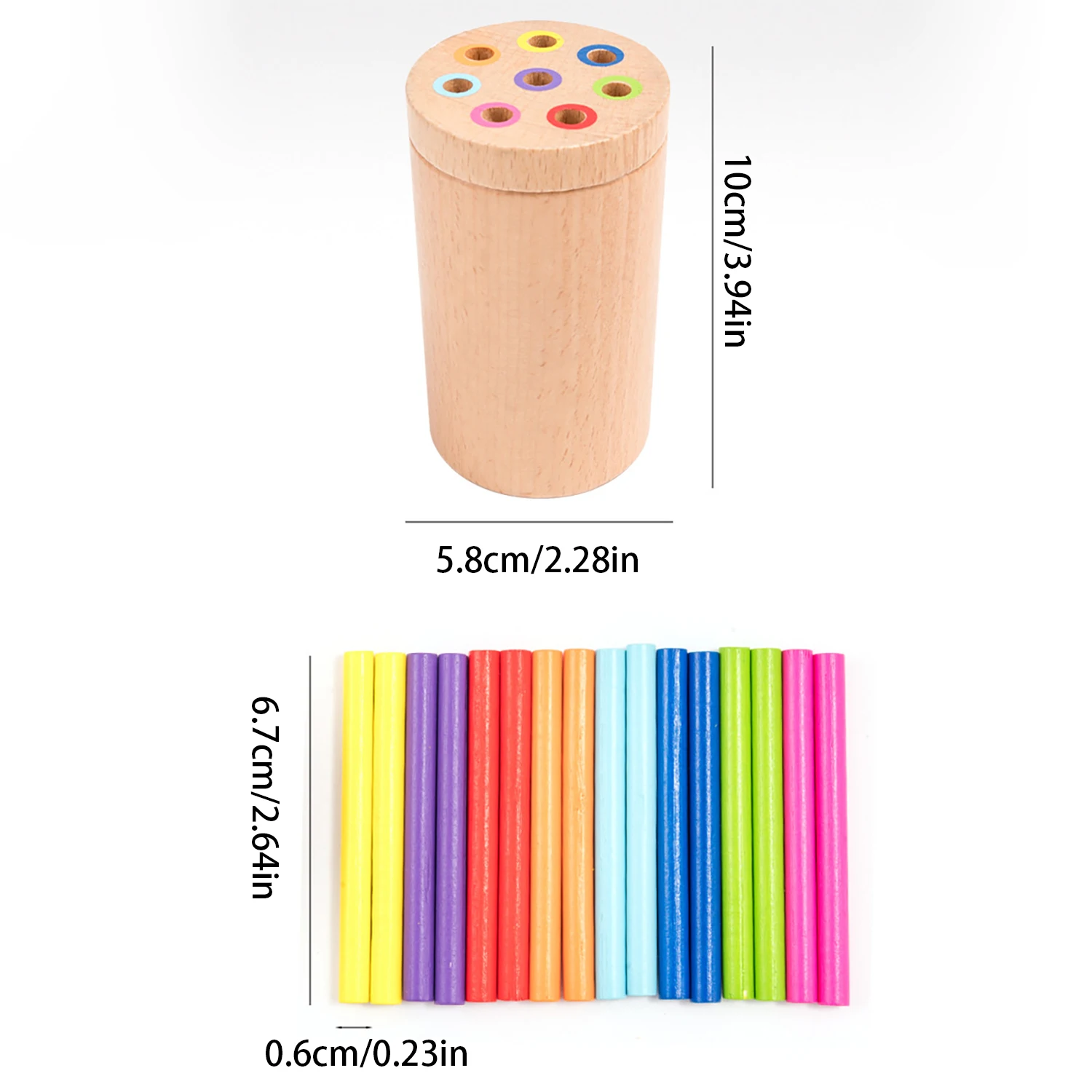 몬테소리 교구 나무 색상 분류, 어린이 조기 교육 퍼즐 장난감, 색상 인식
