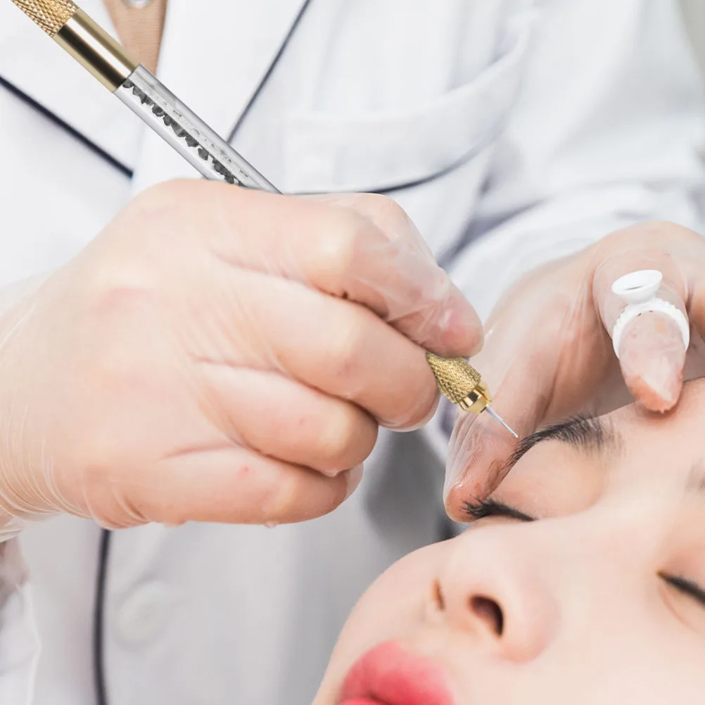 

Ручка со стразами, ручка для микроблейдинга, два головки, идеально подходит для татуировок бровей и ручки для татуировки, инструменты для микроблейдинга