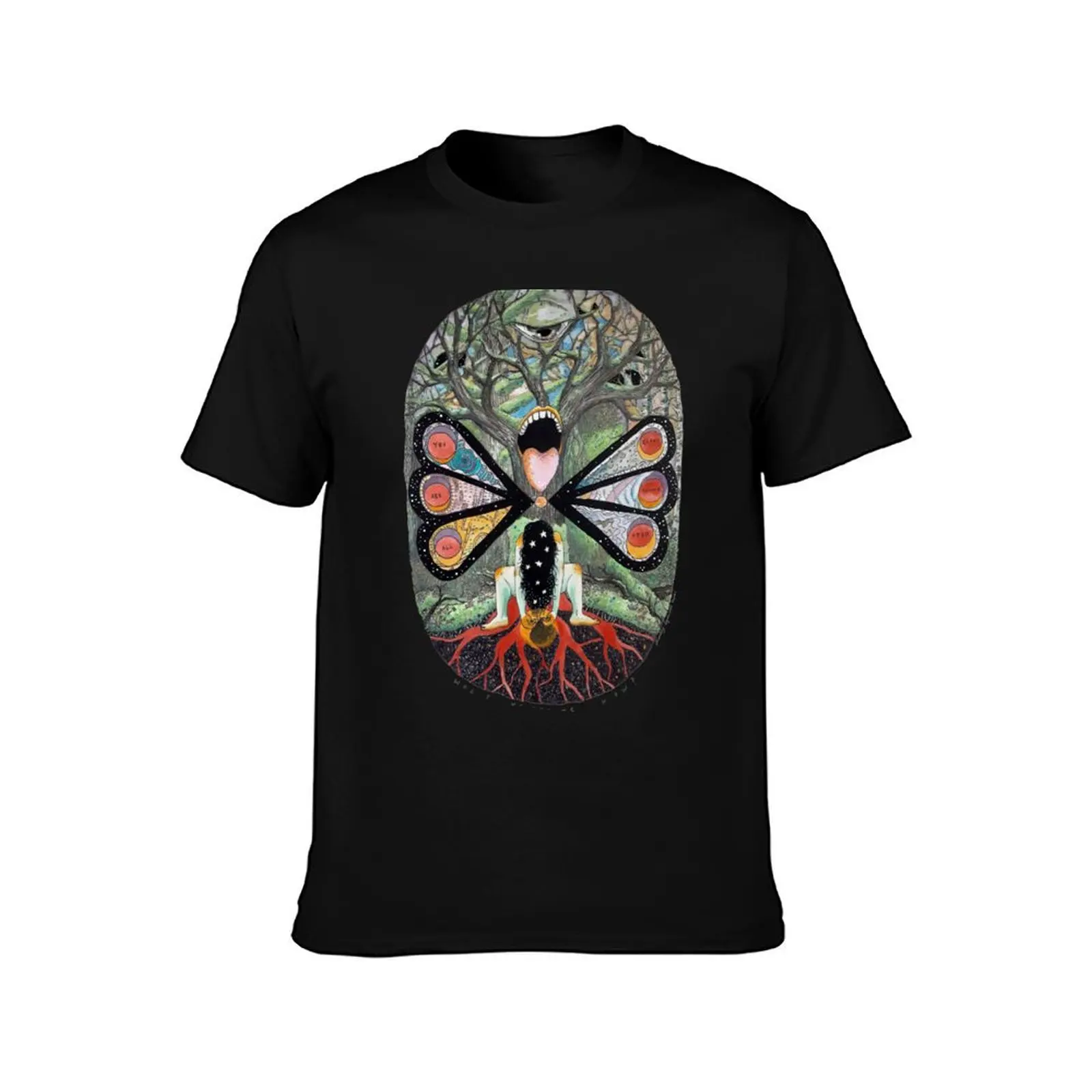 Imbolc Message from Trees and Mushrooms: I AM ALREADY CONNECTED. T-Shirt Summer Casual Cotton Tee Oversized Streetwear Tops