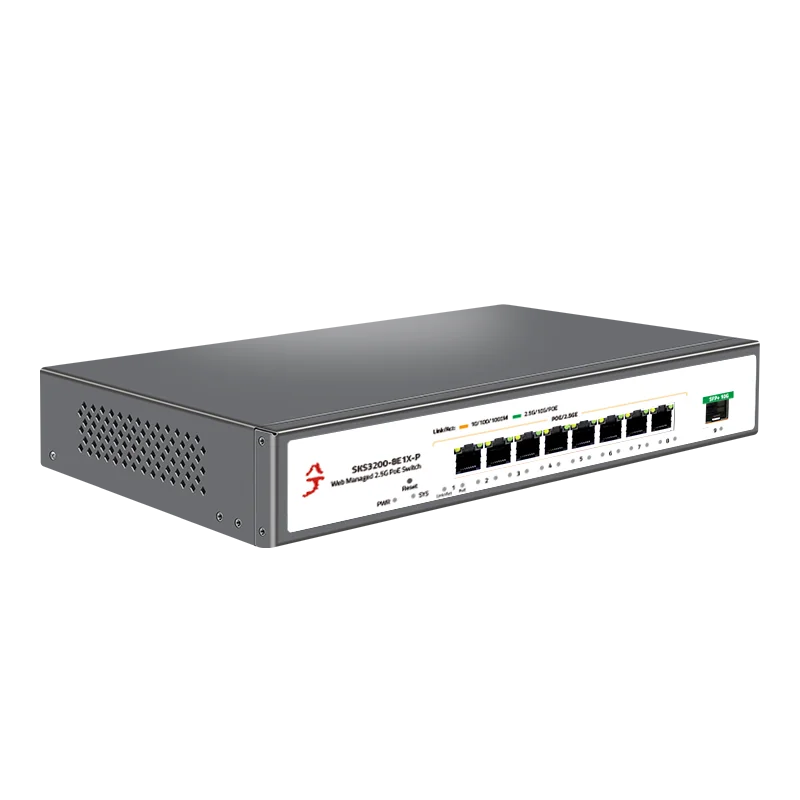 XikeStor Simple L2 Managed POE Ethernet  8-Port 2.5G POE RJ45 1-Port 10G SFP+ Web Manage  VLAN/Port Aggregation