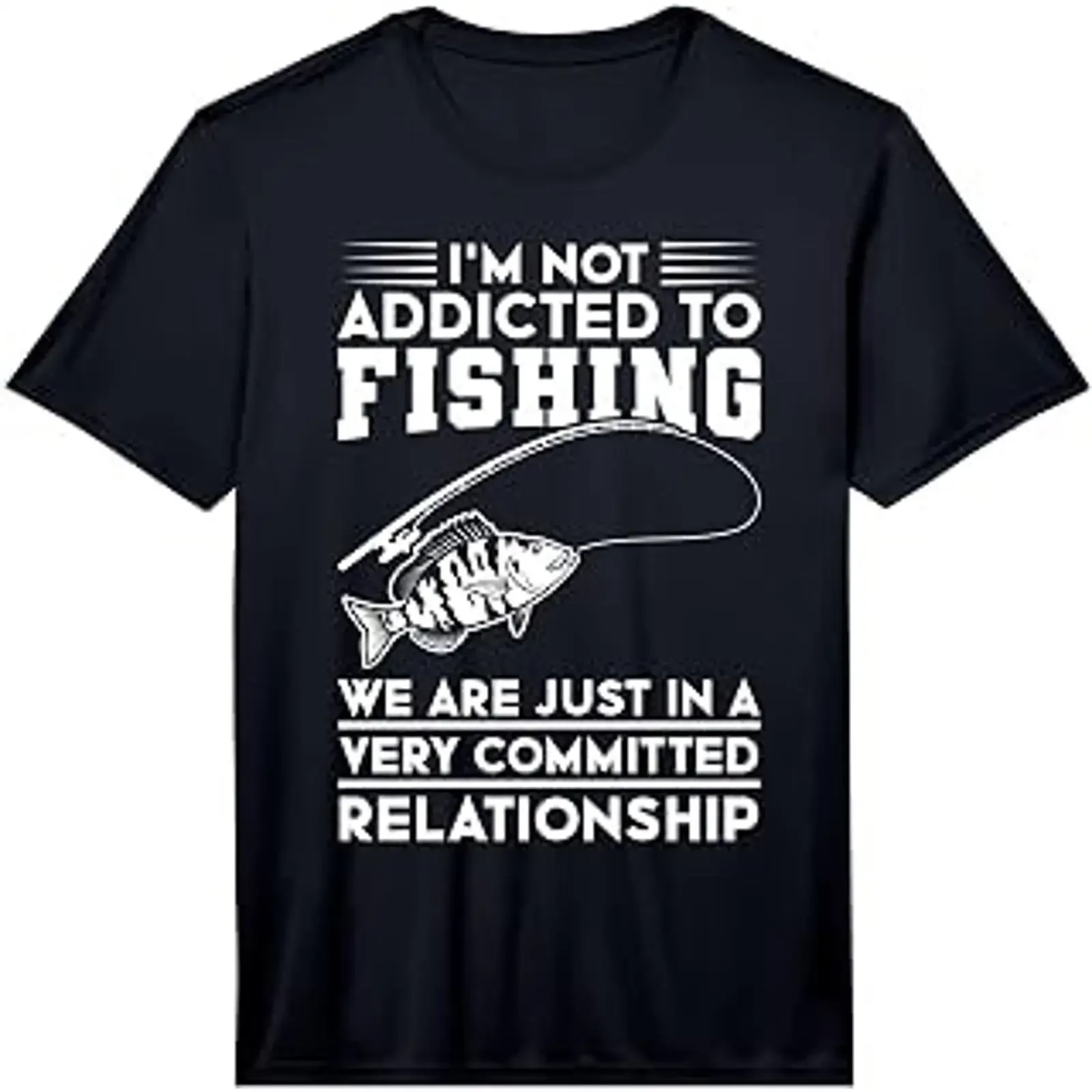 Mens Ich bin Nicht süchtig nach Angeln Wir sind nur Fisch Performance T Shirt vintage Washed Breathable Soft