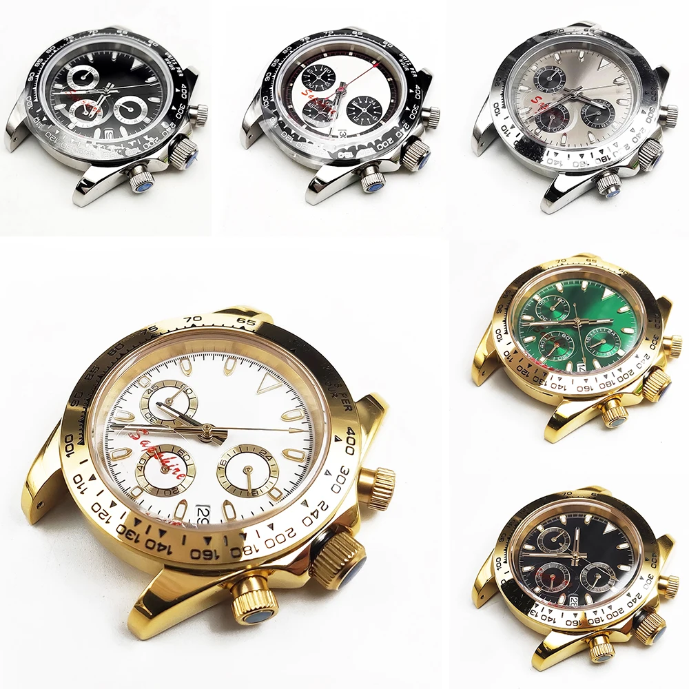 Nueva caja de reloj automático para hombre VK63 de 39,5mm para hombre, reloj de pulsera deportivo resistente al agua, reloj de regalo resistente para hombre