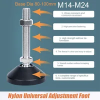 Pata de torno ajustable, diámetro de 80mm, 100mm, tipo rosca, pies de nivelación ajustables, Base giratoria, patas articuladas M14 M16 M20 M24, 1 ud.