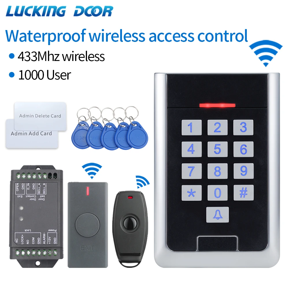 dc12v-ip65-waterproof-wireless-access-control-kit-rfid-125khz-access-control-reader-metal-keypad-wireless-remote-control-kits