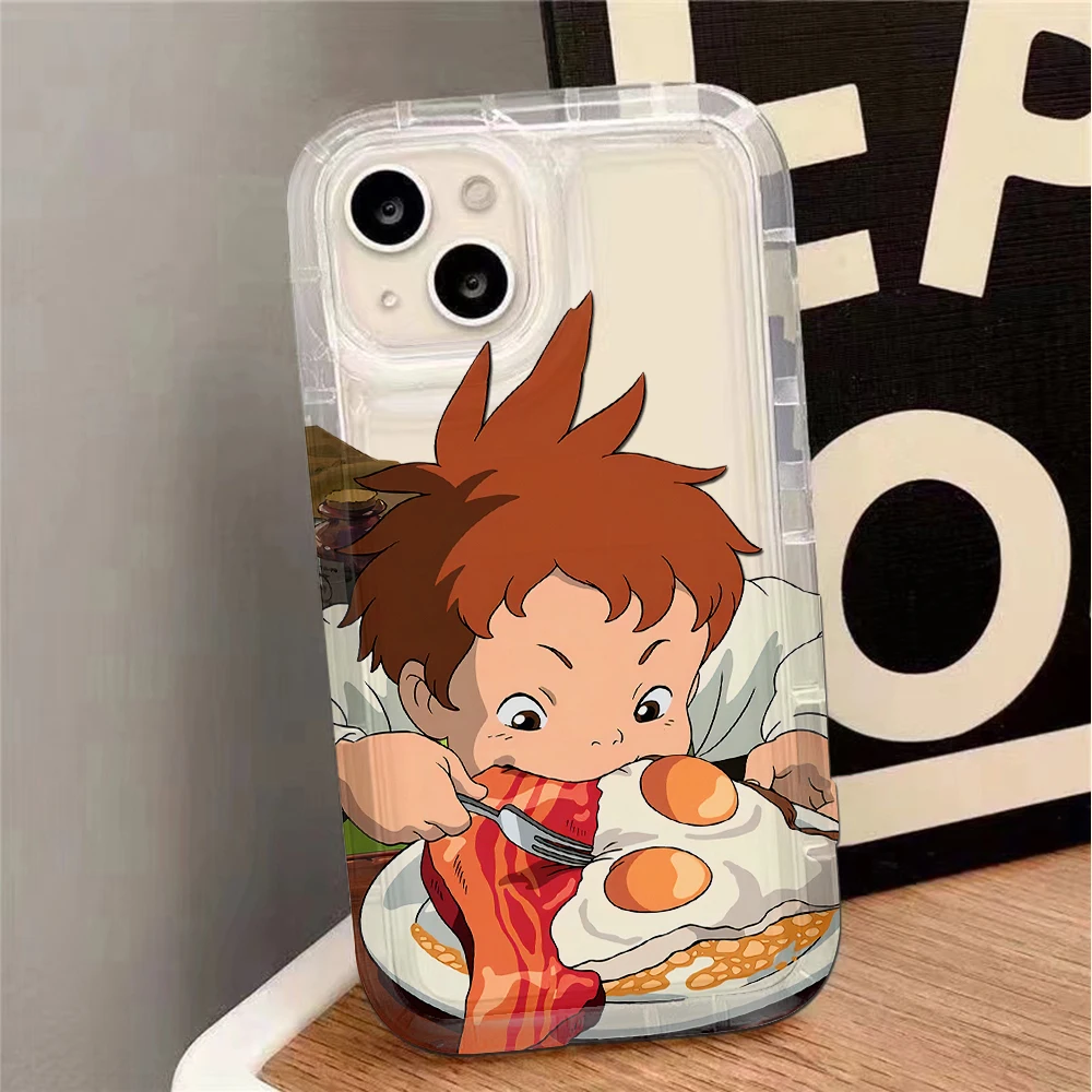 Phone Case for iPhone 16 15 14 13 12 11 Pro Max 7 8 Plus X XR XSMax Lovely flame M-Moving Airbag Anti Fall Clear Back Cover