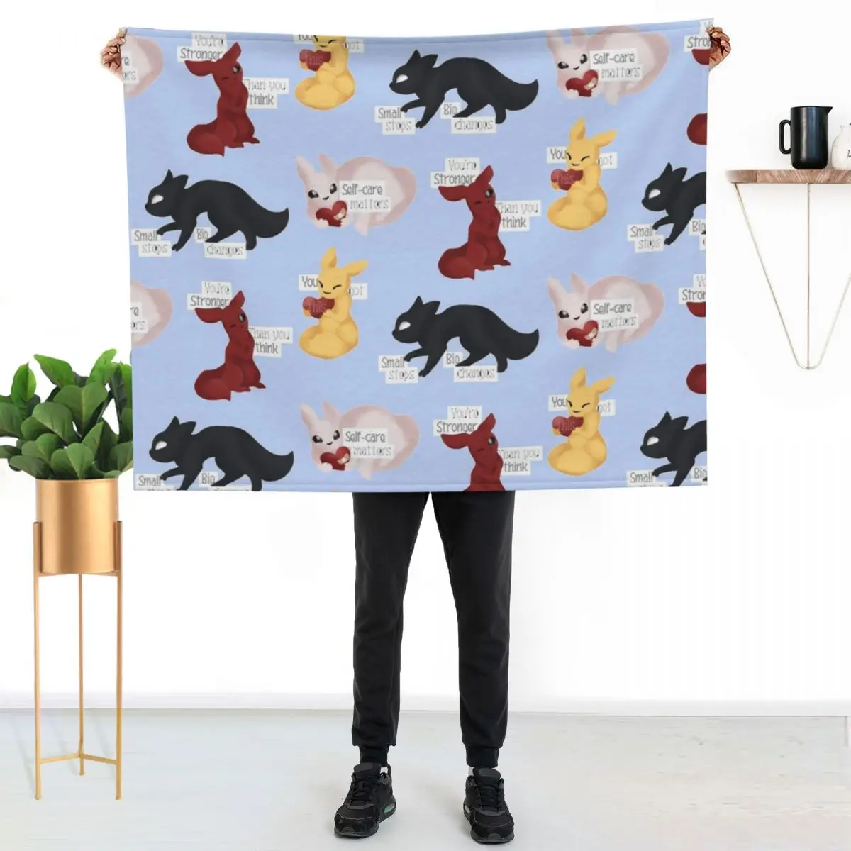 Rain World Slugcats [Motivational Quotes] Throw Blanket Soft Thins Moving Giant Sofa Travel Blankets