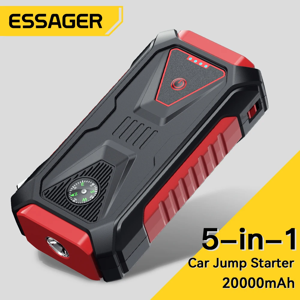 Essager Car Jump Starter Power Bank Portable Car Battery Booster Charger 12V Starting Device Auto Emergency Start-up Lighting