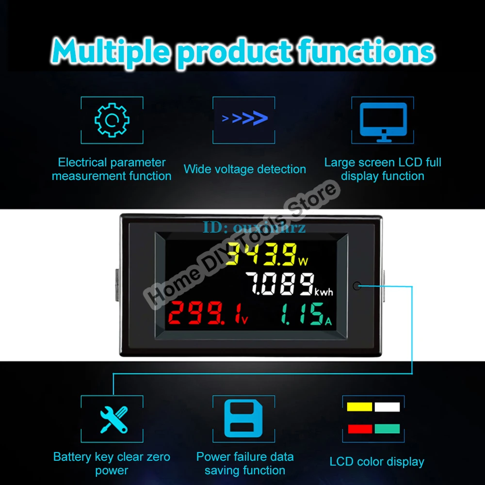 DC Battery Monitor DC Amp Meter DC 7-20V/14-600V Digital Multimeter Voltage Current Power Energy Tester Gauge