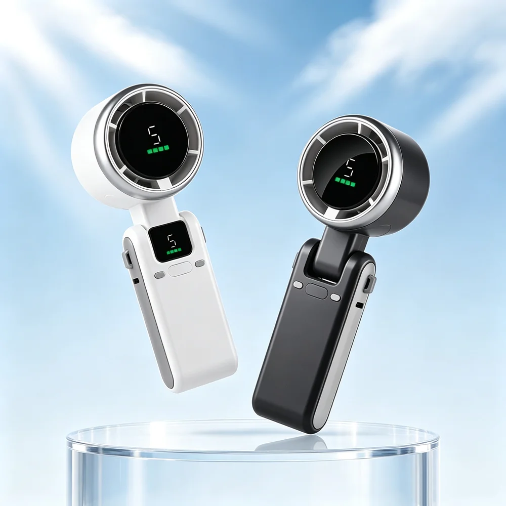 Usb Fan Bladeless Neck Fan Magnetic Base Fans Stick Securely To Metal Surfaces, Providing Targeted Cooling in Cramped Spaces.