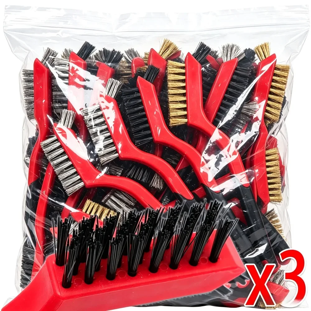Clean Brush Soft and Hard Bristles Car Tire Rust Remover Brush Set Polishing Tools Universal Metal Wire Burring Cleaning Brushes