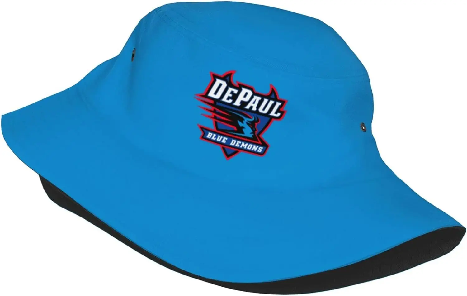 DePaul University Logo Bucket Hats Fashion Sun Cap Packable Outdoor Fisherman Hat for Women and Men Black