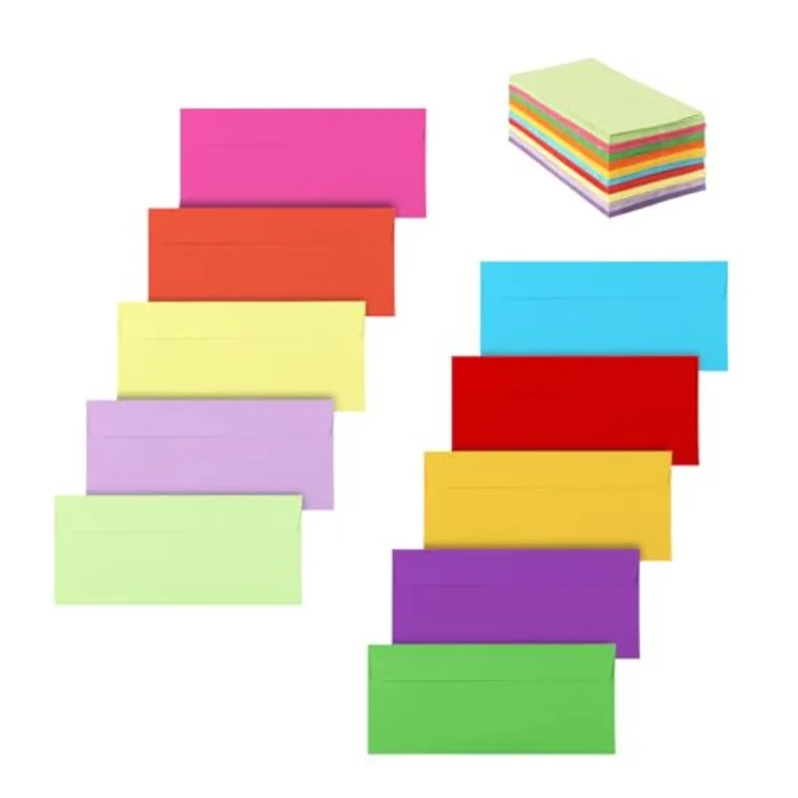 

Colorful Envelopes #10, Envelopes Letter Size, #10 Business Envelopes, Envelope Self Seal for Business, Office Checks, Letter,