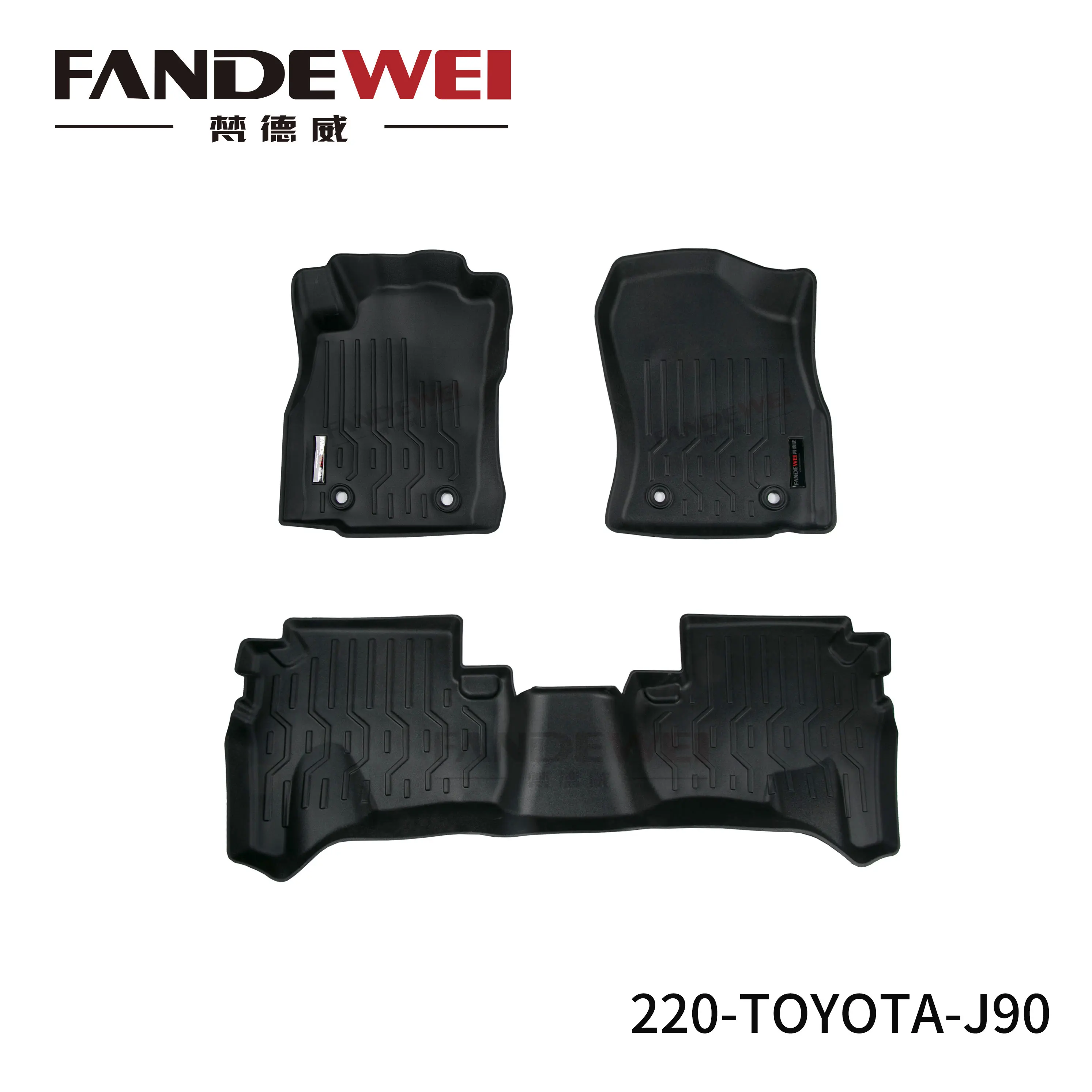 Waterproof Rubber Car Mats for TOYOTA LAND CRUISER J90 PRADO J120 LC250 Easy to Clean Carpets