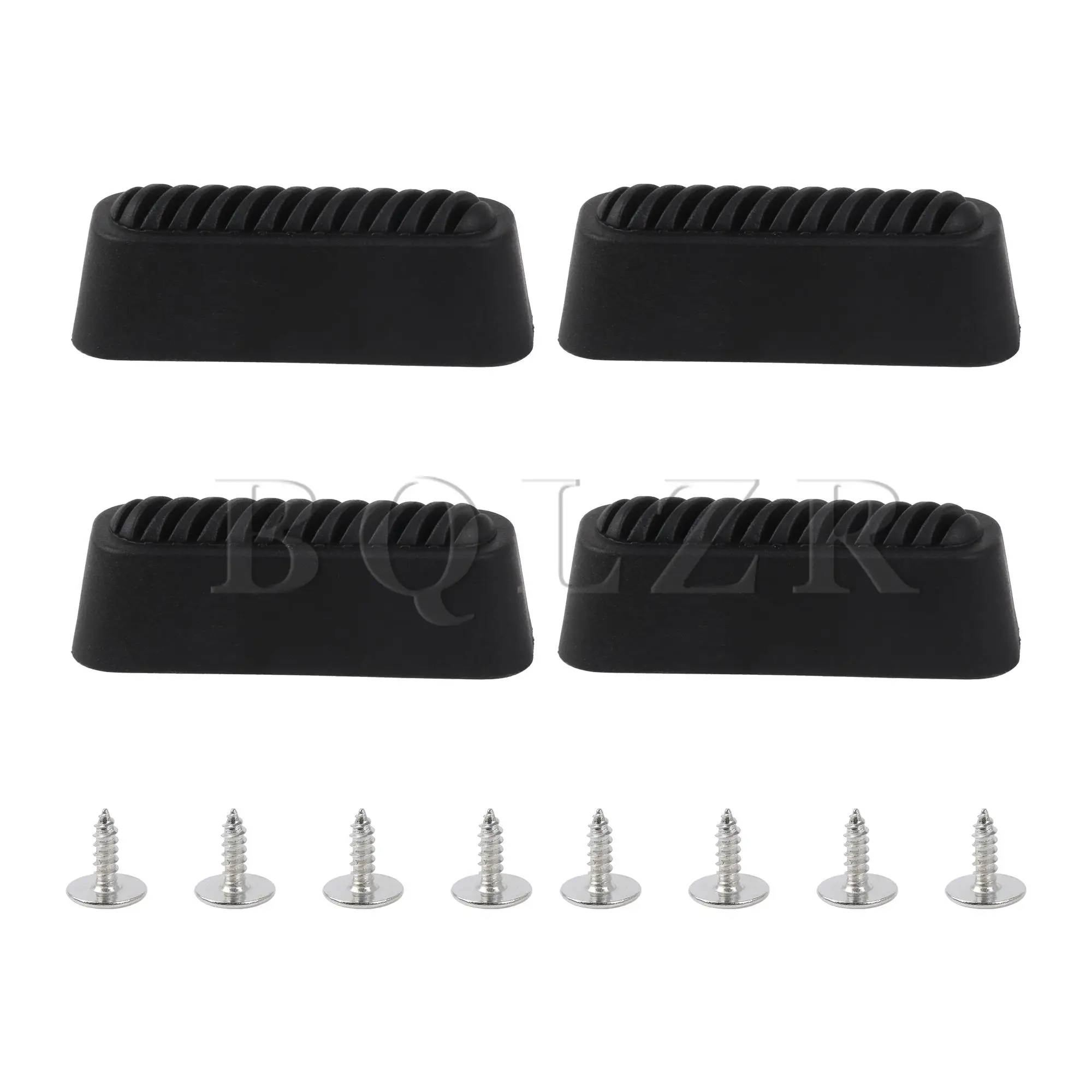 BQLZR 4 Pieces 4.7x1.6cm Luggage Bottom Side Stand Feet Plastic Stud Pad Black