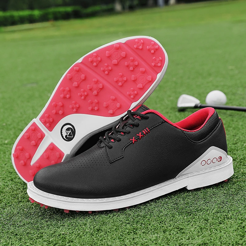 Big Size 40-47 Men Leather Golf Shoes Comfortable Outdoor Golf Sneakers Fashion Casual Sneakers Breathable Golf Training Shoes
