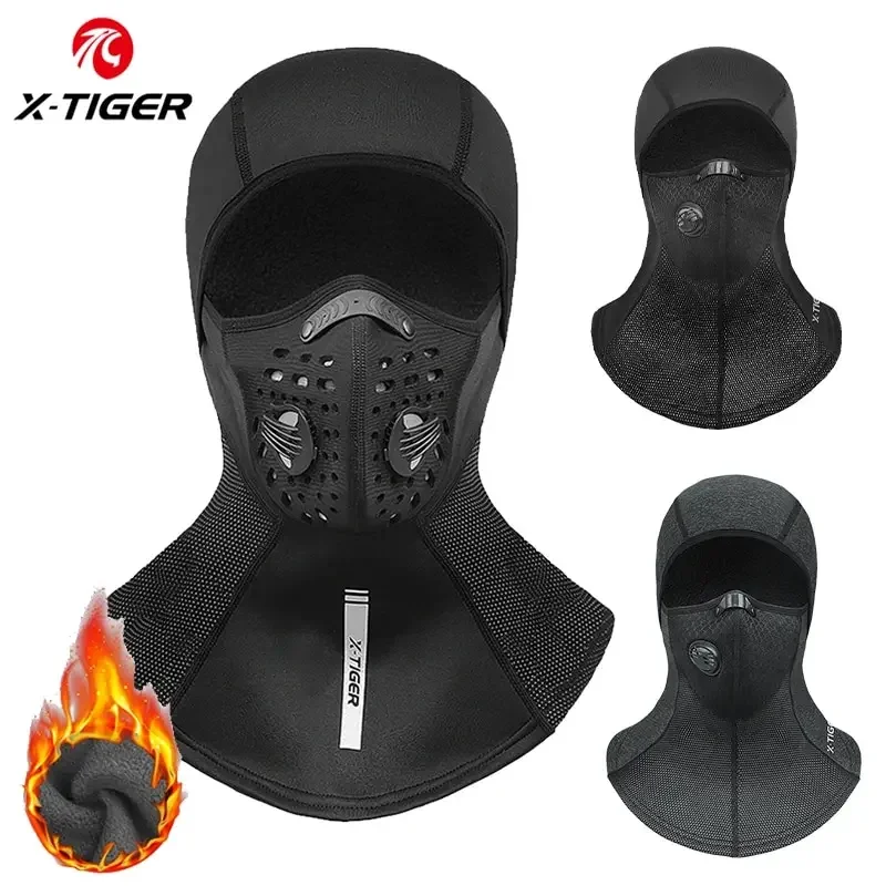 X-TIGER Winter motorcycle balaclava mask Windproof Warm Cycling Scarf Mask  with Filter mask full face Ski mbt Cycling Headwear